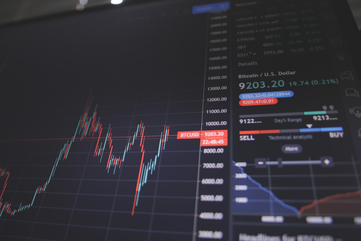 Stock market data visualization showing diversification across sectors
